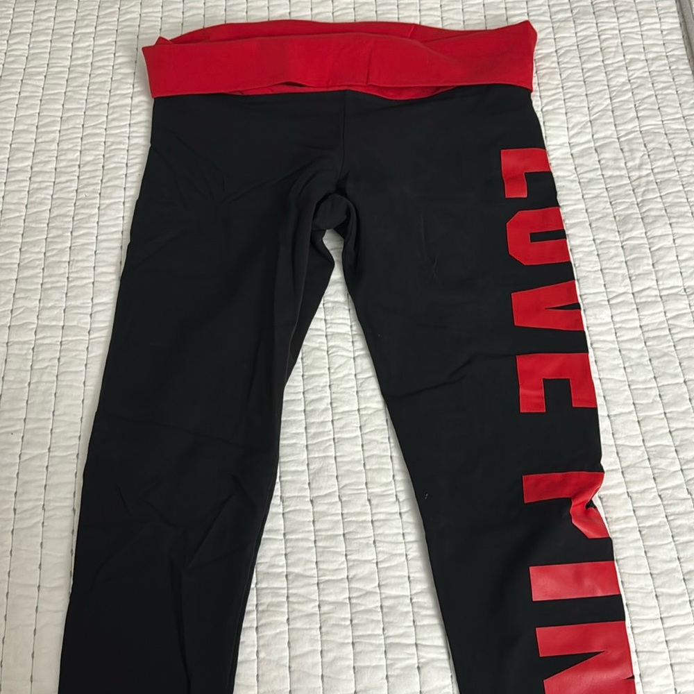 PINK  fold over cotton leggings